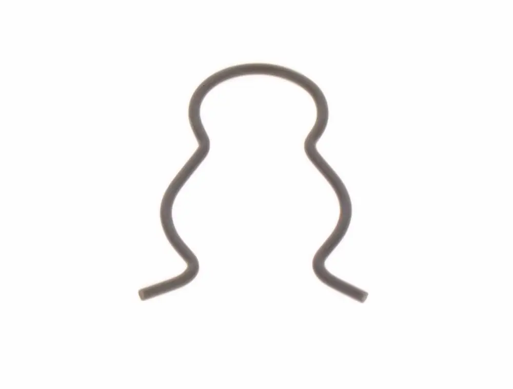 Federstecker in charakteristischer Form, hergestellt von Bosch. Das Bauteil zeigt eine geschwungene Struktur mit zwei abstehenden Enden.